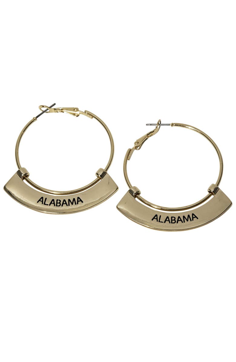 Shelby & Grace Alabama Crimson Tide Weller Gold Hoop Earrings, Main, color, Gold