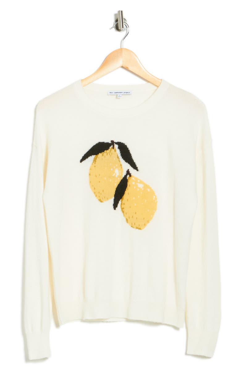 THE CASHMERE PROJECT Lemon Graphic Cashmere Sweater, Alternate, color,