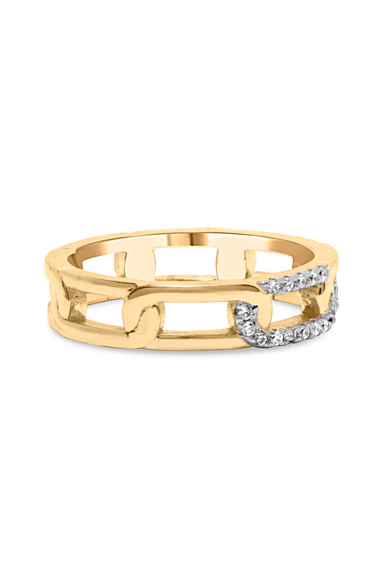10K Yellow Gold Diamond Accent Paperclip Band Ring, Alternate, color, Yellow Gold