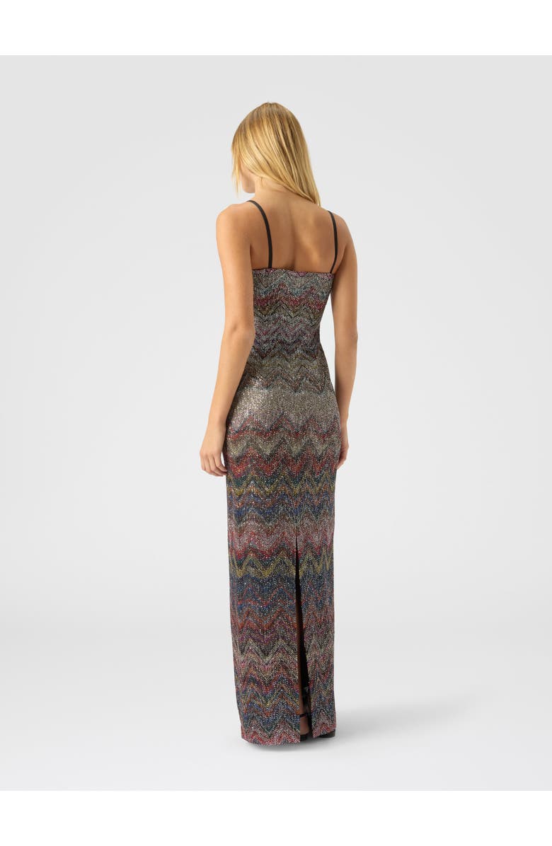 Missoni Bustier Long Dress With Zigzag Pattern, Alternate, color, Multicoloured