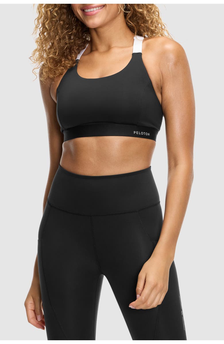 Peloton Enhanced Support Racerback Bra, Main, color, Jet Black