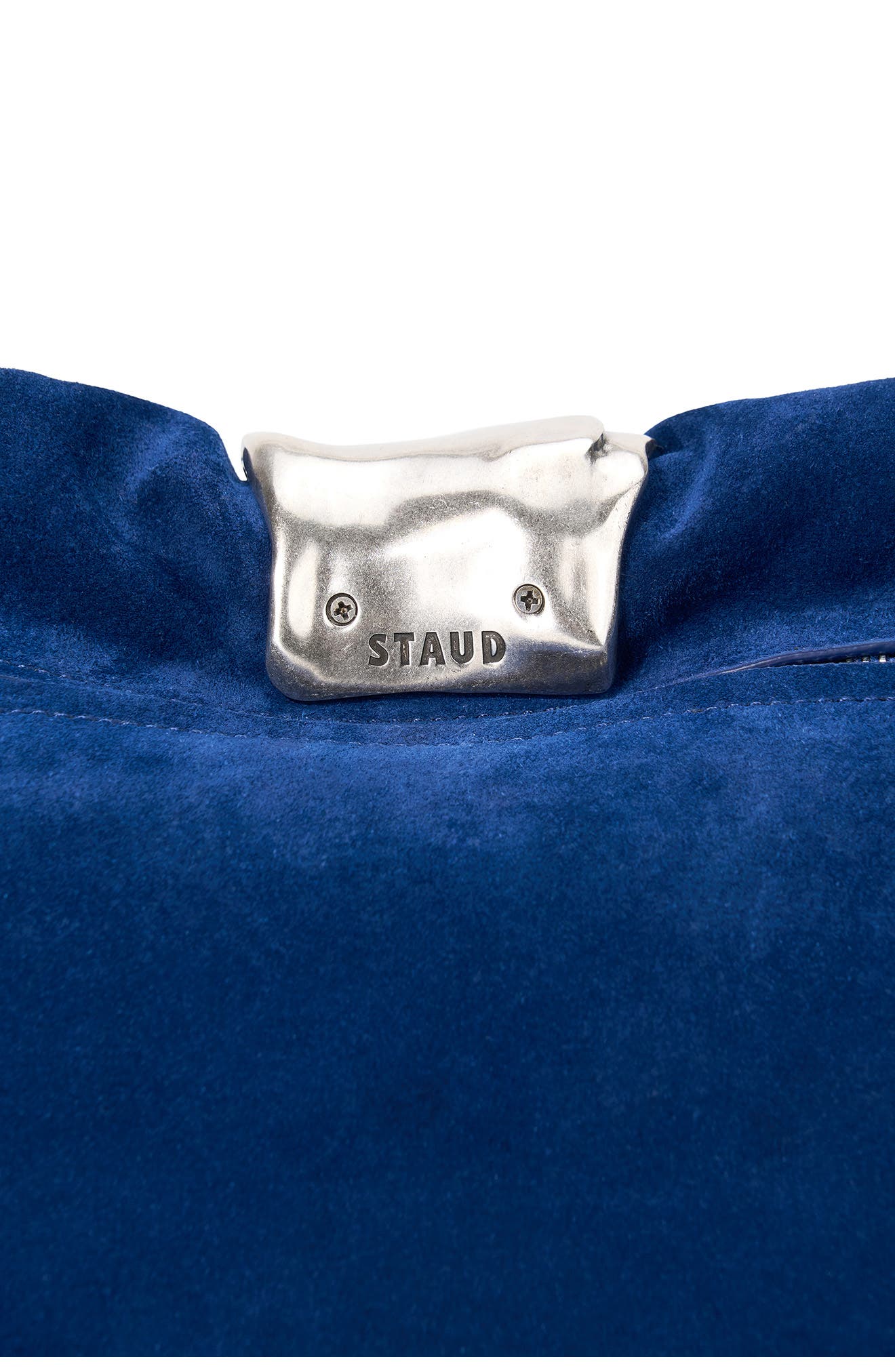 STAUD Cuff Leather Clutch, Alternate, color, Cobalt