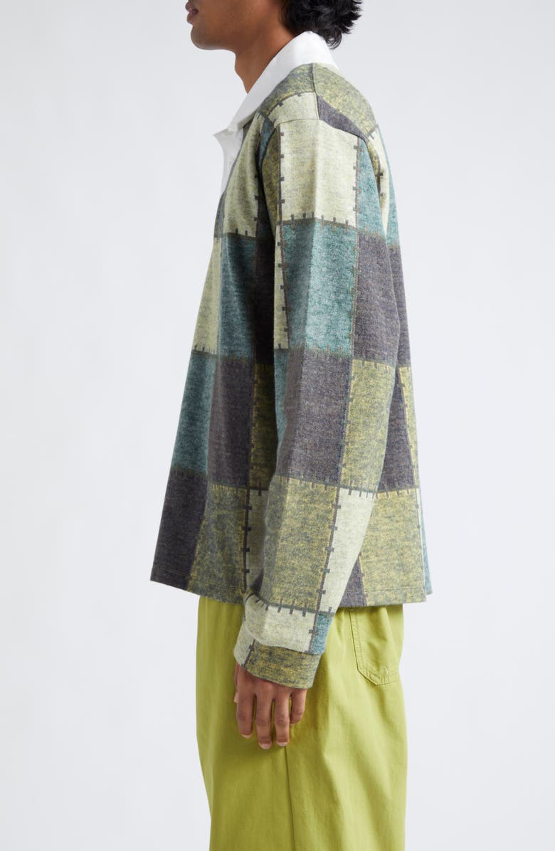 PALMES Checkers Patchwork Cotton Rugby Polo, Alternate, color, 