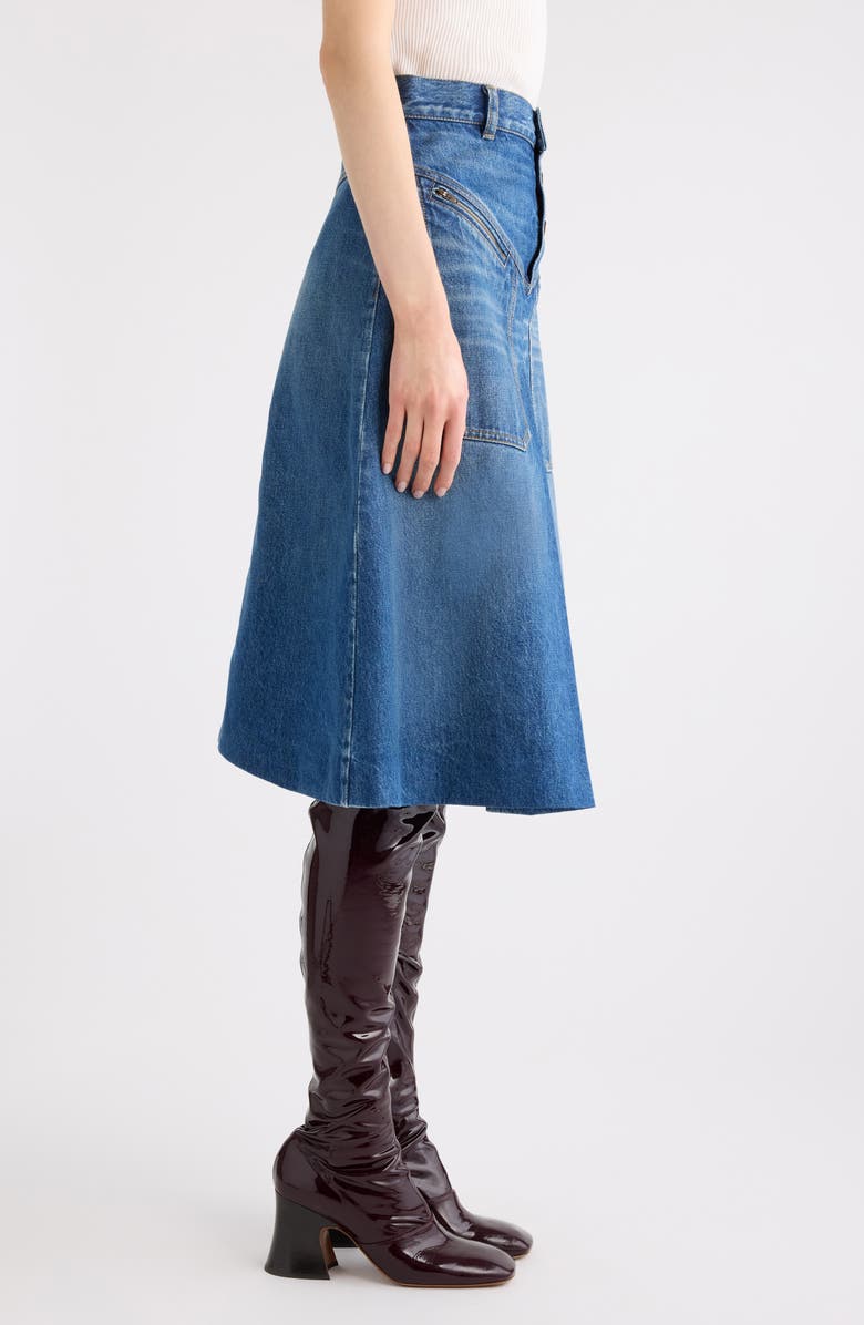Chloé Broken Blue Denim Skirt, Alternate, color, Hazy Blue