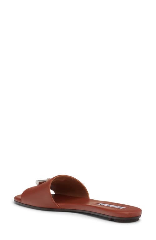 Alexander Mcqueen Arc Flat Slide Sandal In Siena/silver