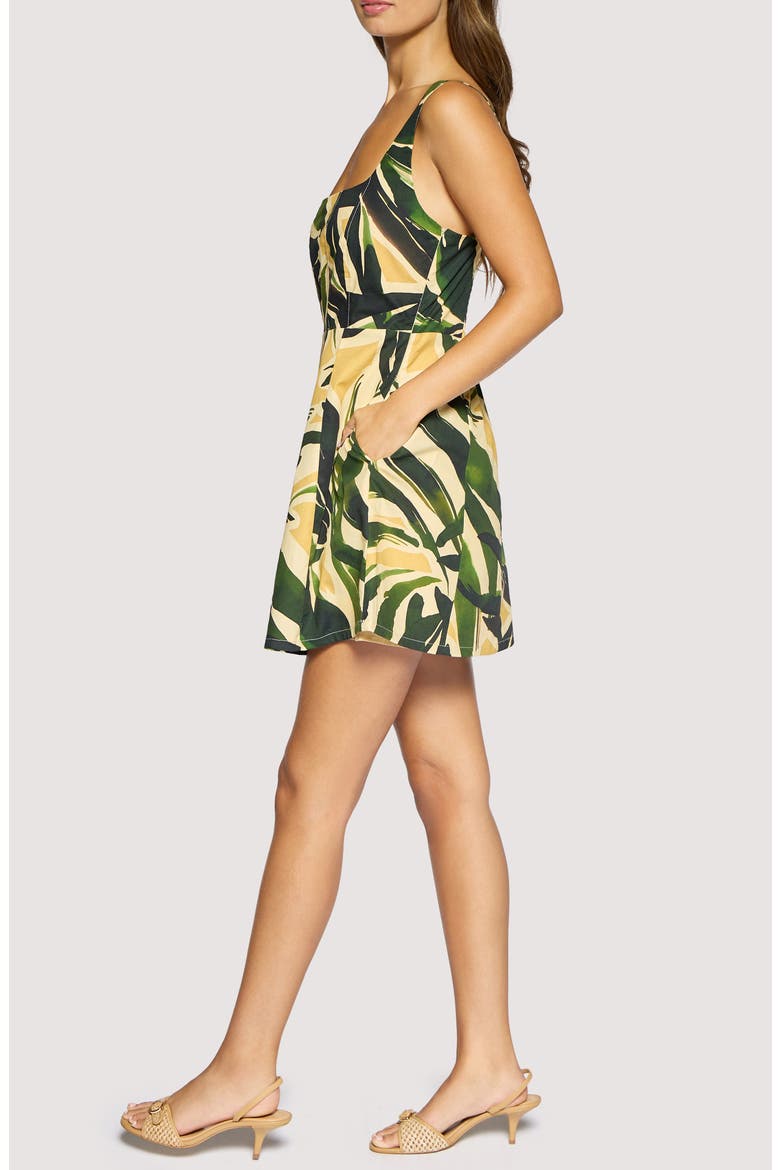 Palm Serenade Cotton Minidress, Alternate, color, GREEN-MULTI