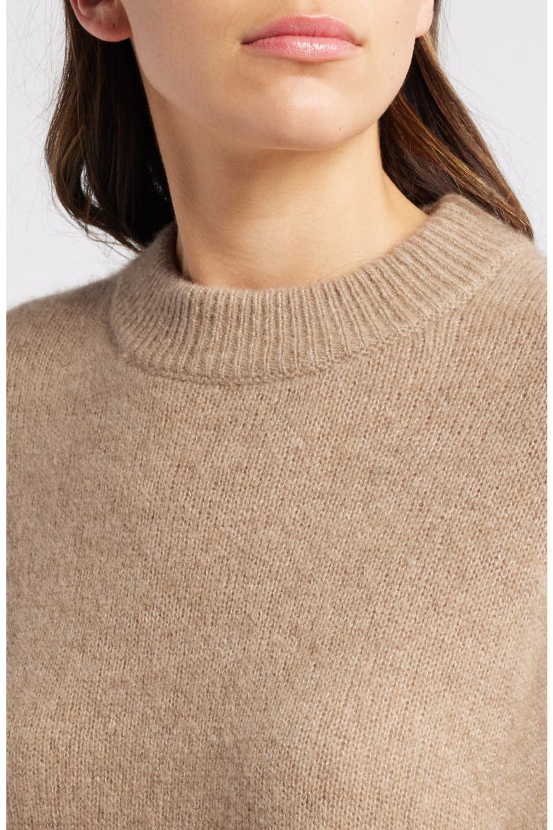 Miranda Crewneck Cashmere & Silk Sweater, Alternate, color, OATMEAL
