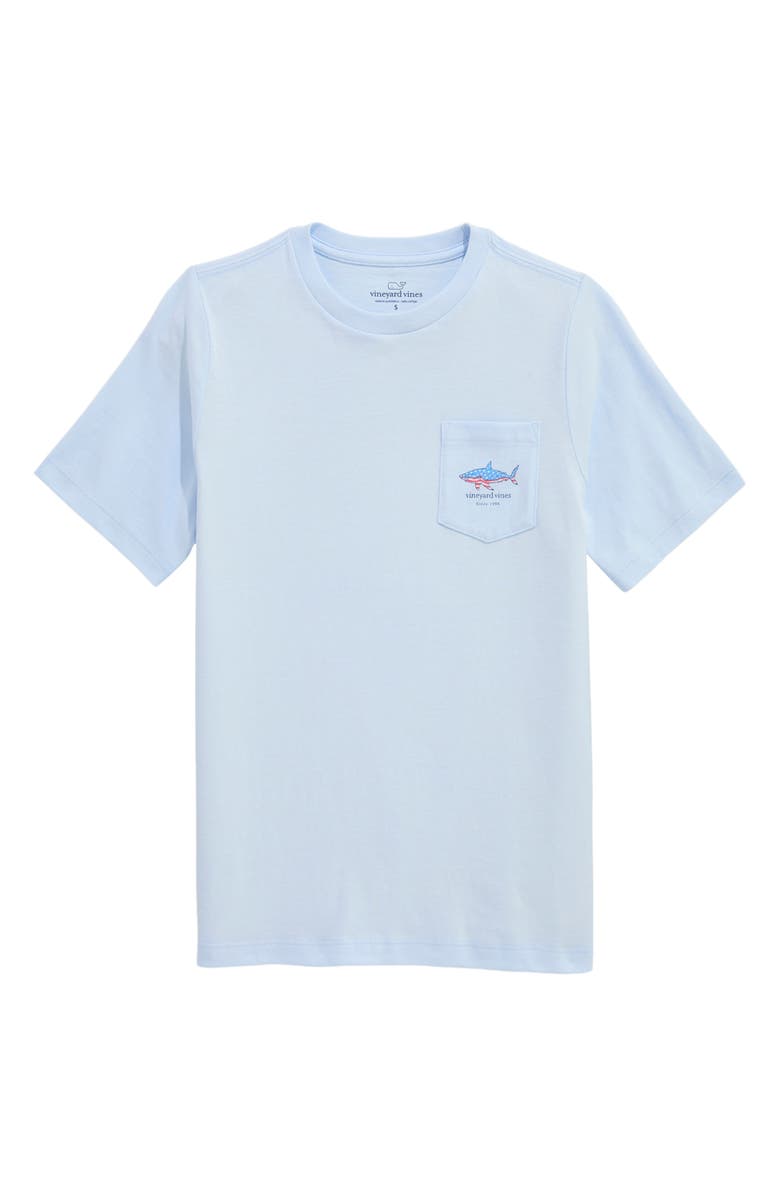 vineyard vines Kids' Flag Shark Graphic Cotton T-Shirt, Main, color, Rocks Blue