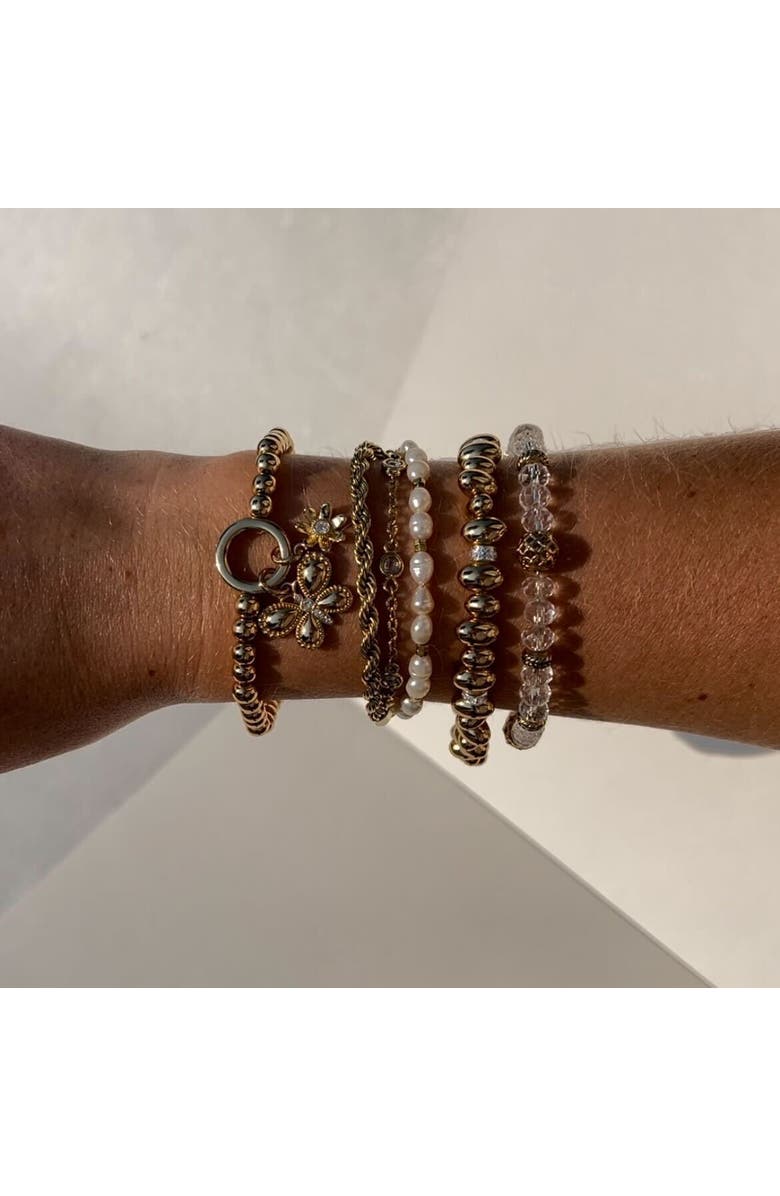 Alex and Ani Puffy Butterfly Stretch Bracelet, Alternate, color, Gold