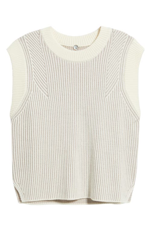 Margaret O'leary Jeanine Rib Merino Wool Sweater Vest In White
