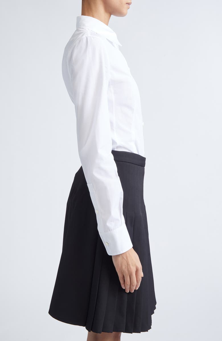 Burberry Eliza Fitted Button-Up Shirt, Alternate, color, Optic White