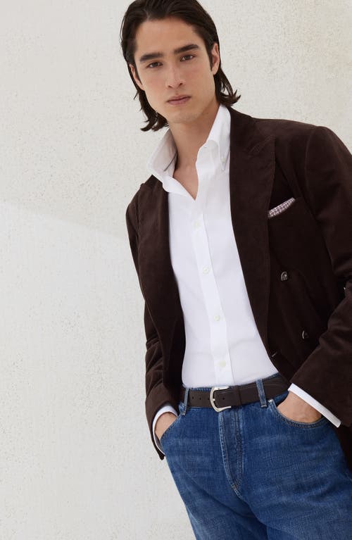 Brunello Cucinelli Men's Basic Fit Solid Sport Shirt With Button-down Collar In White