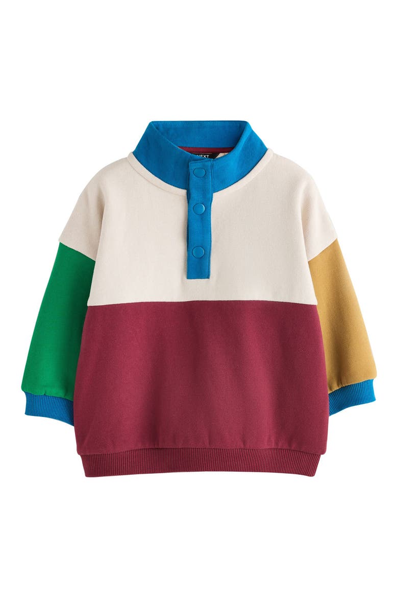Kids' Colorblock Quarter Zip Sweatshirt, Main, color, RED