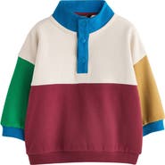 NEXT Kids' Colorblock Quarter Zip Sweatshirt