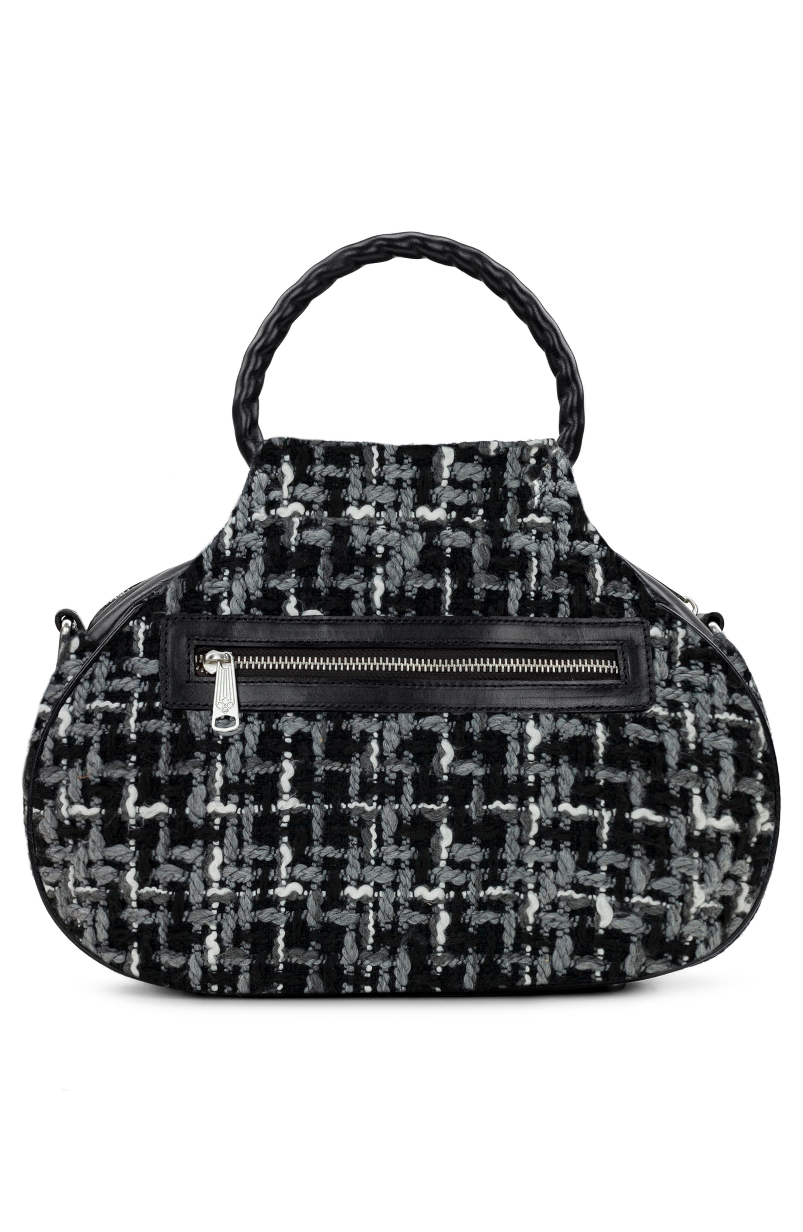 Patricia Nash Linley Tweed Bucket Bag, Alternate, color, Black