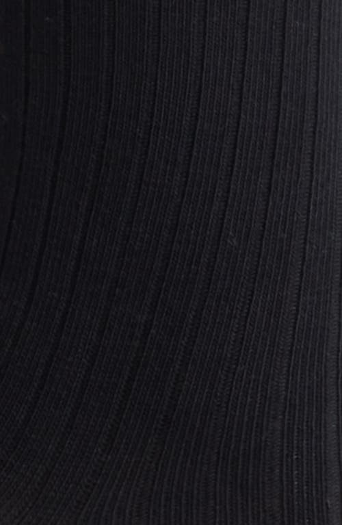 Nordstrom Rib Cotton Blend Crew Socks In Black