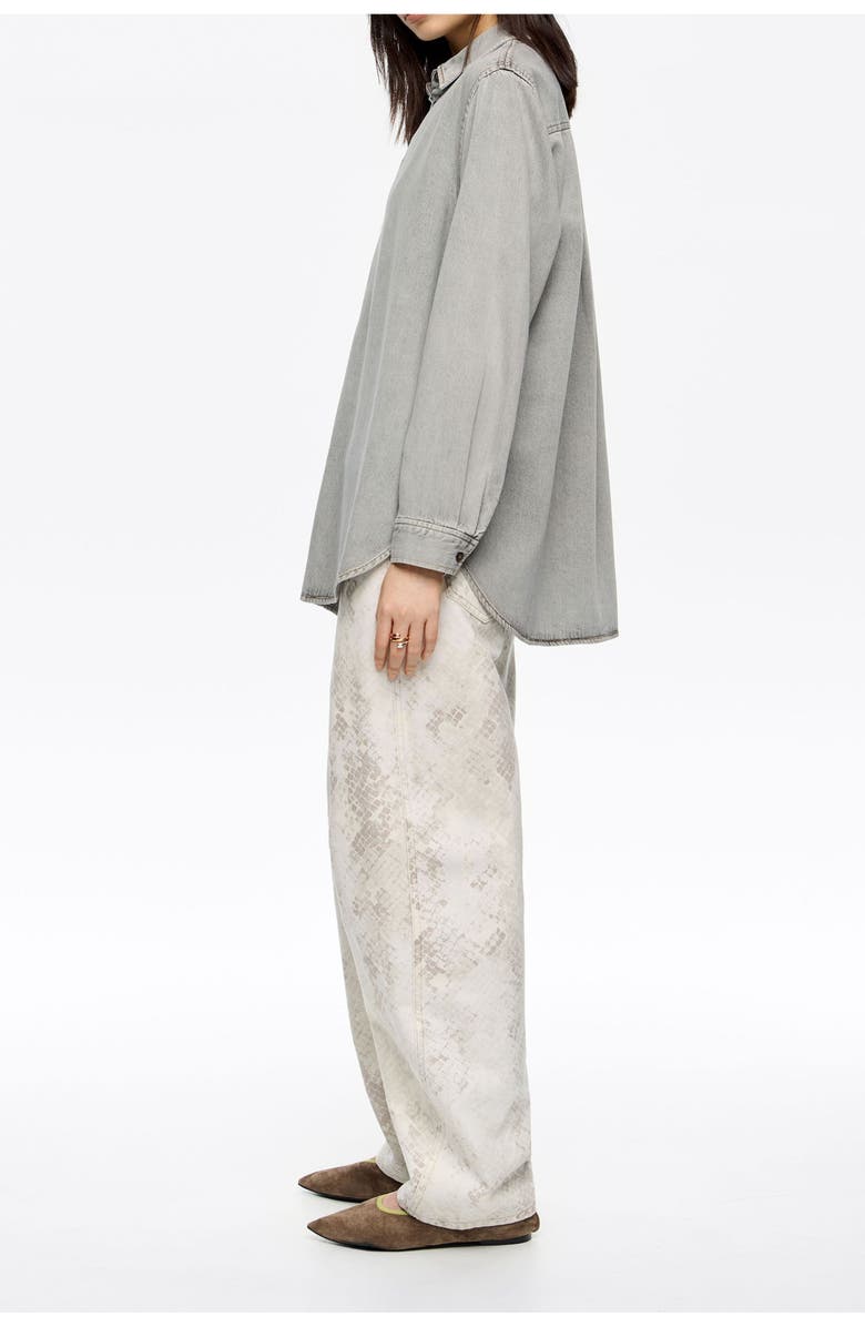 Bimba y Lola Barrel - Snake Denim Jeans, Alternate, color, Snake Taupe