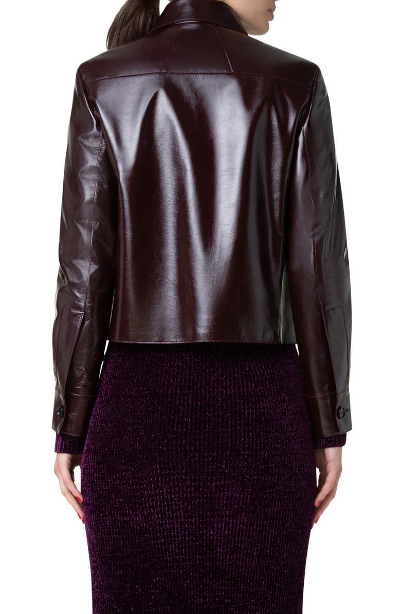 Akris Talitha Leather Shirt Jacket, Alternate, color, 