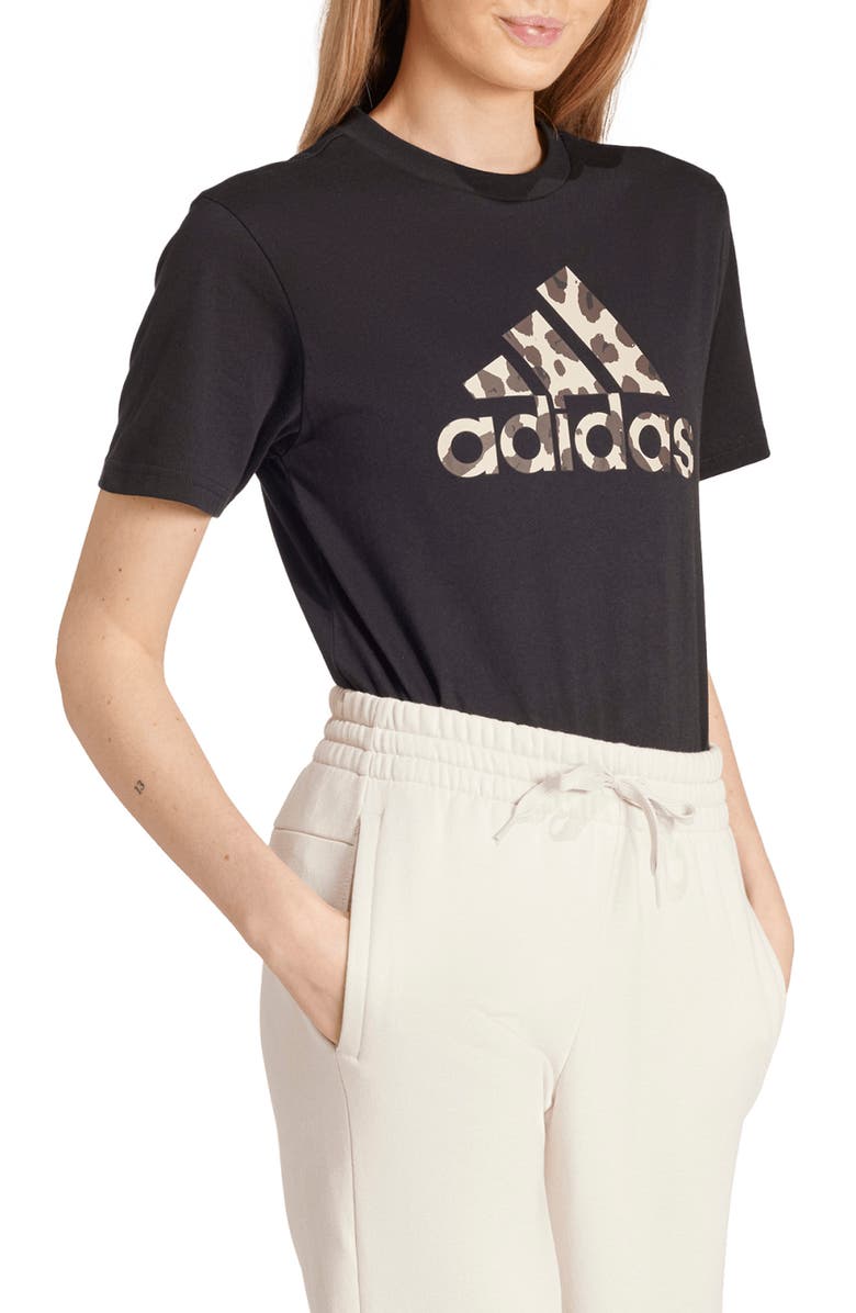 adidas Animal Print Logo Cotton Graphic T-Shirt, Alternate, color,