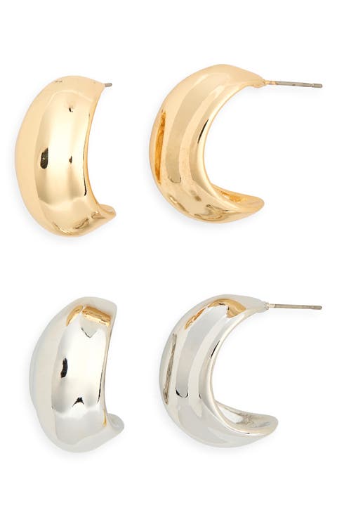 2-Pack 'C' Hoop Earrings