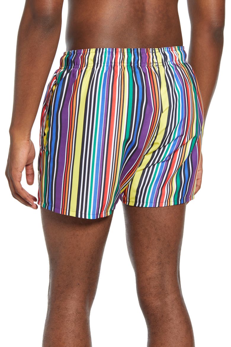 Pride Stripe Swim Trunks, Alternate, color, YELLOW MULTI