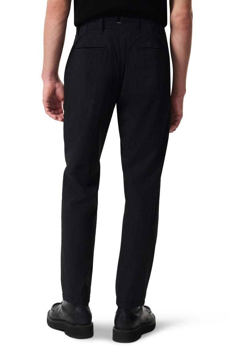 Lennon Pinstripe Wool Blend Trousers, Alternate, color, BLACK