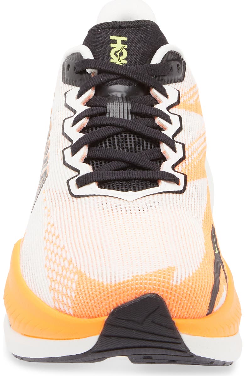 HOKA Mach X 3 Running Shoe, Alternate, color, White / Neon Tangerine