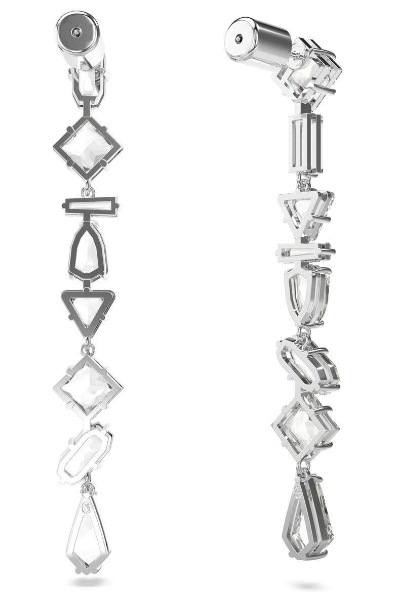 Mesmera Crystal Drop Earrings, Alternate, color, SILVER