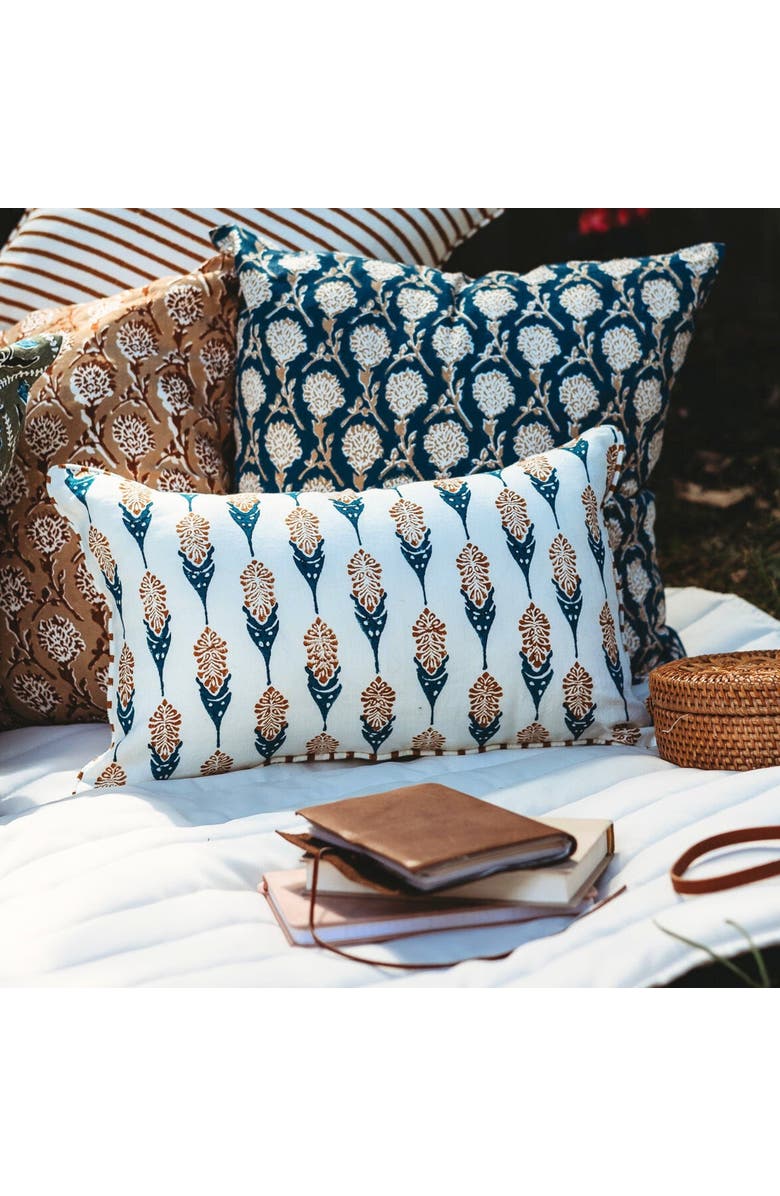 Banyan & Birch Bahaar Lumbar Throw Pillow Cover, Alternate, color, Ginger & Blue