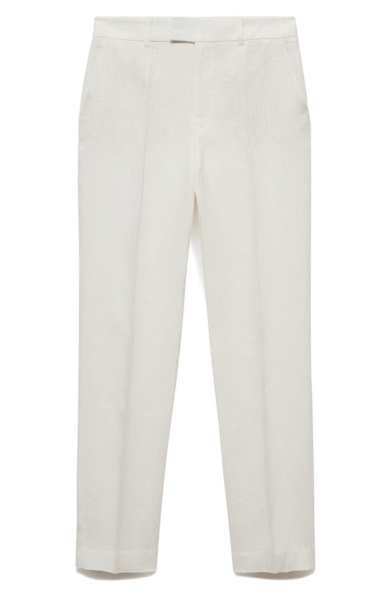 MANGO Straight Leg Linen Pants, Alternate, color, 