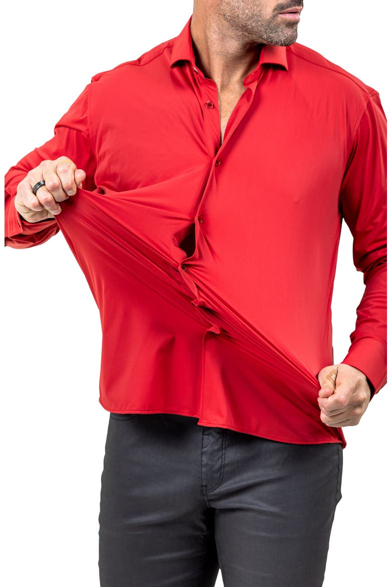 Eins Marthy Contemporary Fit Button-Up Shirt, Alternate, color, RED