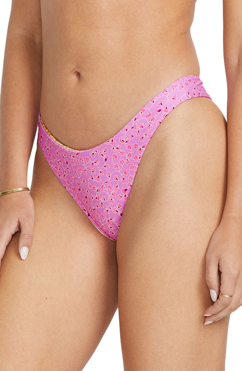 Billabong Folk Story Hike Reversible Bikini Bottoms, Alternate, color, Pink Multi
