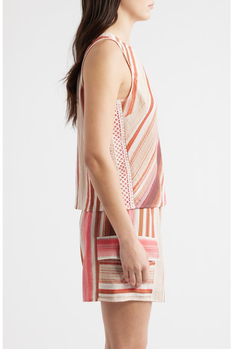 Chevron Print Sleeveless Top, Alternate, color, RED MULTI