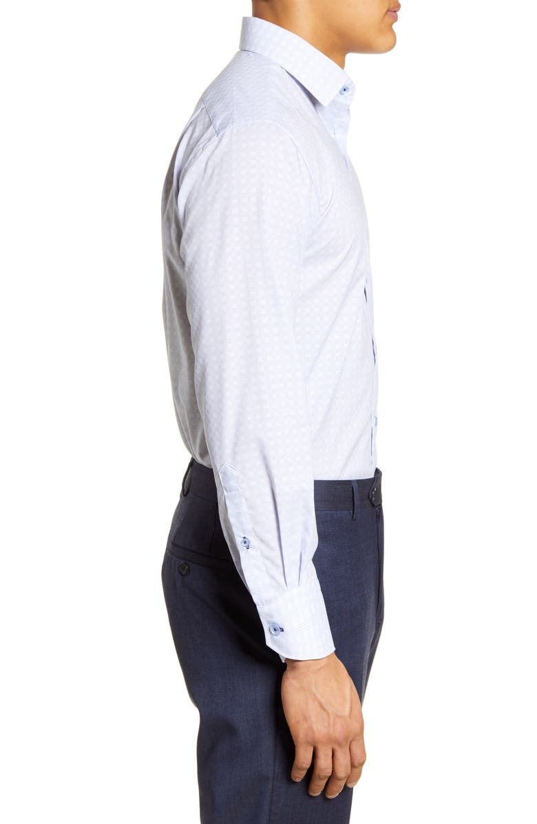 Lorenzo Uomo Trim Fit Plaid Dress Shirt, Alternate, color, Sky Blue