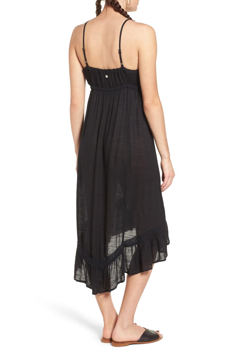 Embroidered Midi Dress, Alternate, color, BLACK