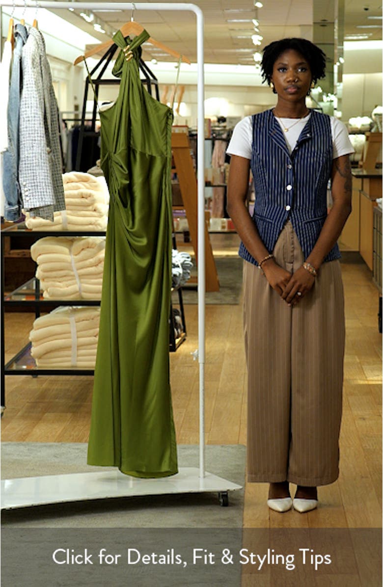 Izaren Halter Neck Silk Blend Dress, sales video thumbnail