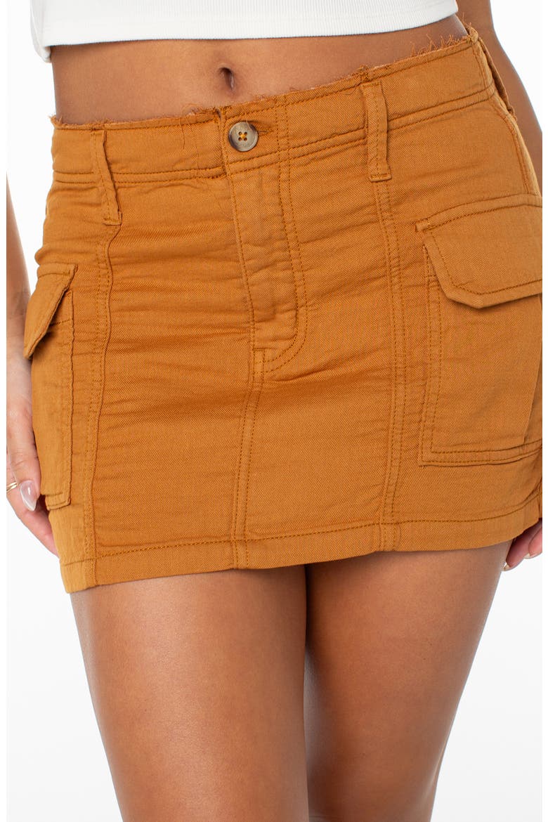 Army Brat Cotton Twill Cargo Miniskirt, Alternate, color, CAMEL SPICE