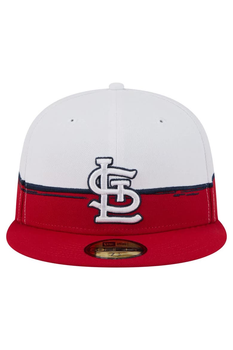 Men's New Era  Red/White St. Louis Cardinals Paint Stroke 59FIFTY Fitted Hat, Alternate, color, Red