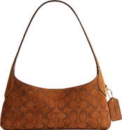 COACH Brooklyn 26 Signature Suede Leather Shoulder Bag