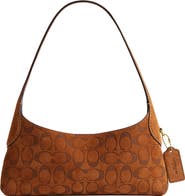COACH Brooklyn 26 Signature Suede Leather Shoulder Bag