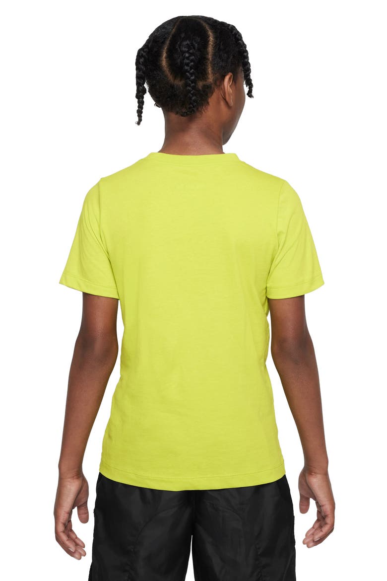 Kids' Embroidered Swoosh T-Shirt, Alternate, color, BRIGHT CACTUS