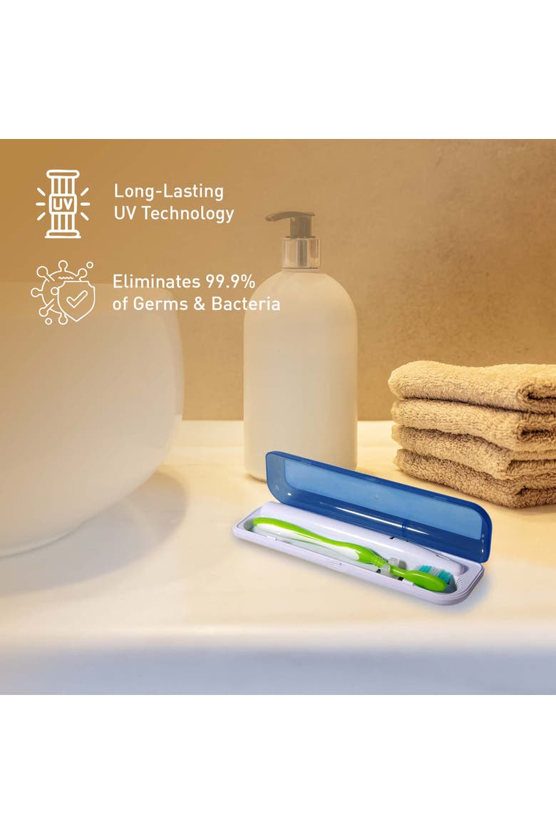 3-Pack Portable UV Toothbrush Sanitizer Bundle - Compact Protection for a Cleaner Smile, Alternate, color, Blue