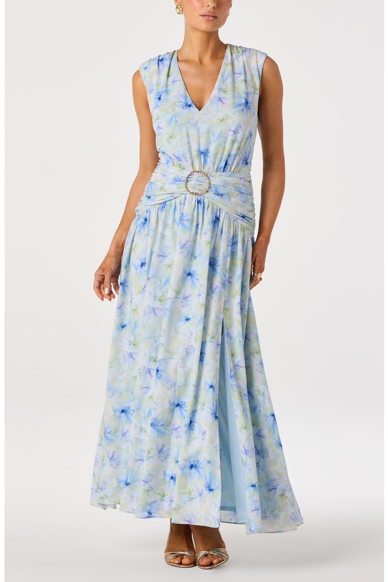 Kianna Maxi Dress, Alternate, color, BLUE FLORAL