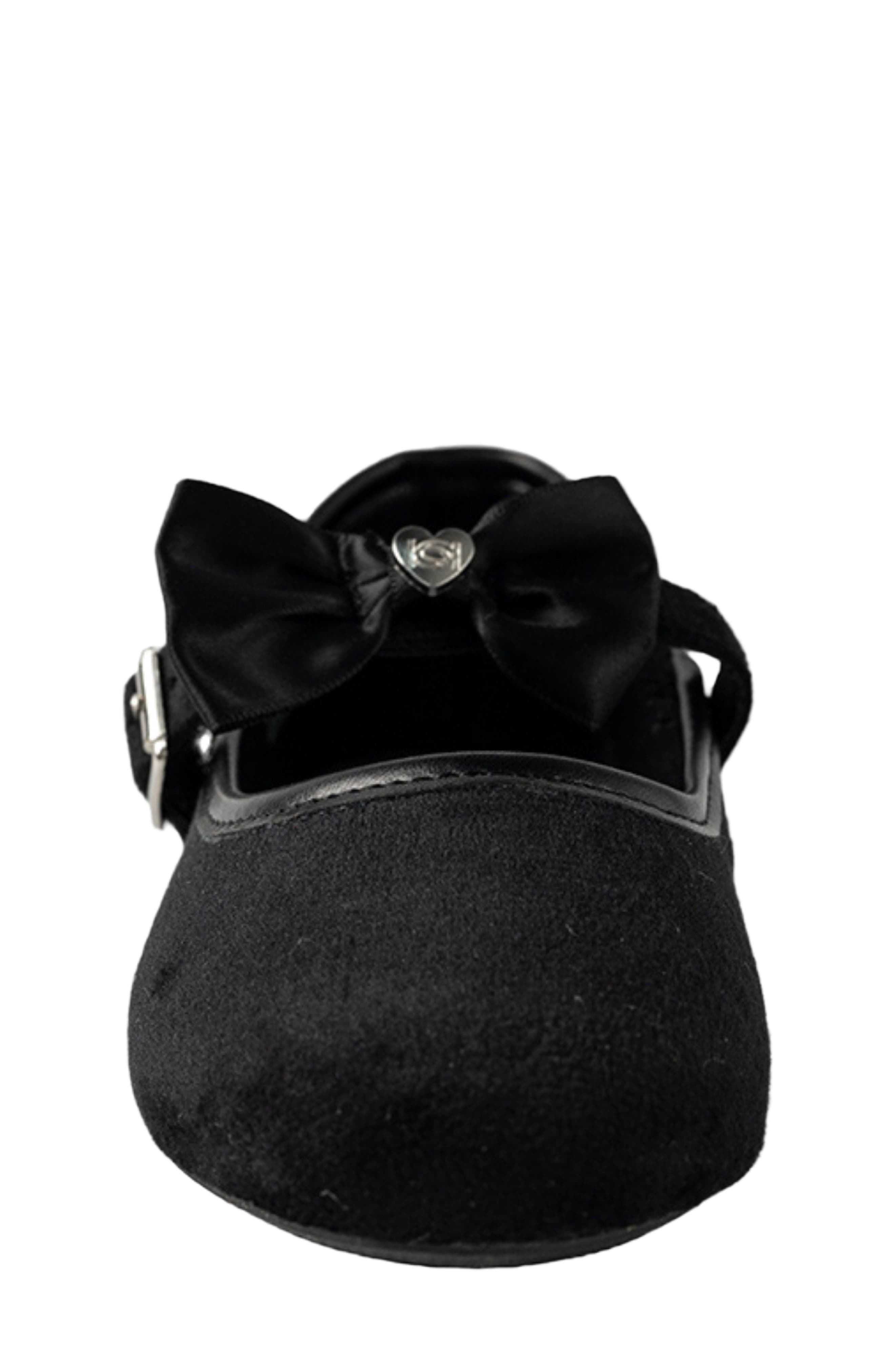 Kids' Patent Faux Leather Flat, Alternate, color, BLACK