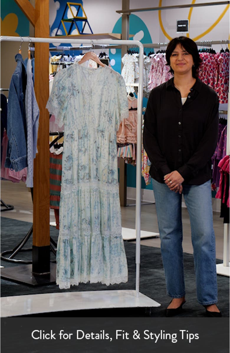 Garden Lace Trim Tiered Maxi Dress, sales video thumbnail