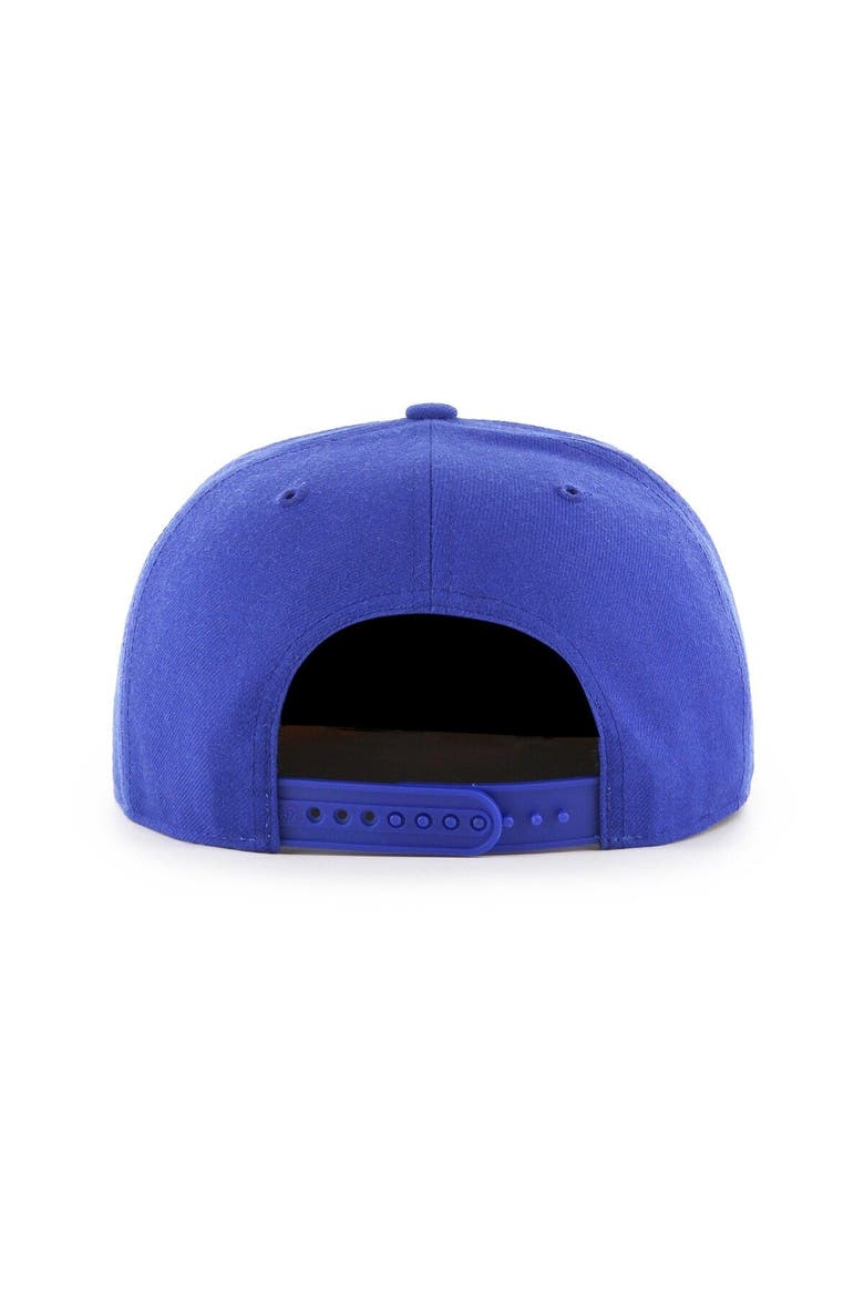 Men's '47 Royal Philadelphia 76ers High Post Captain Snapback Hat, Alternate, color, Royal