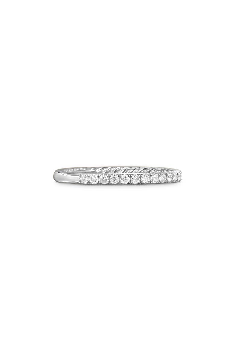 DY Eden Partway Band Ring in Platinum with Pavé Diamonds, Main, color, PLATINUM