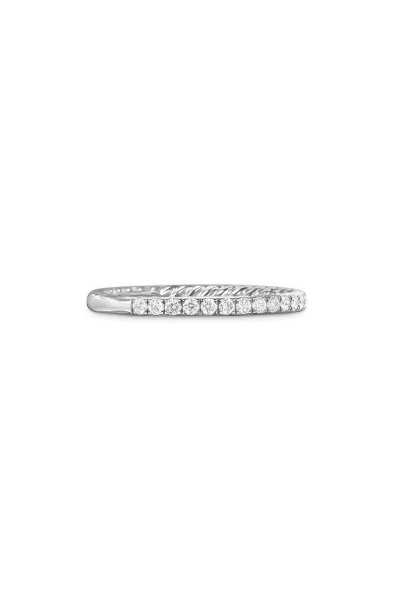 David Yurman DY Eden Partway Band Ring in Platinum with Pavé Diamonds, Main, color,