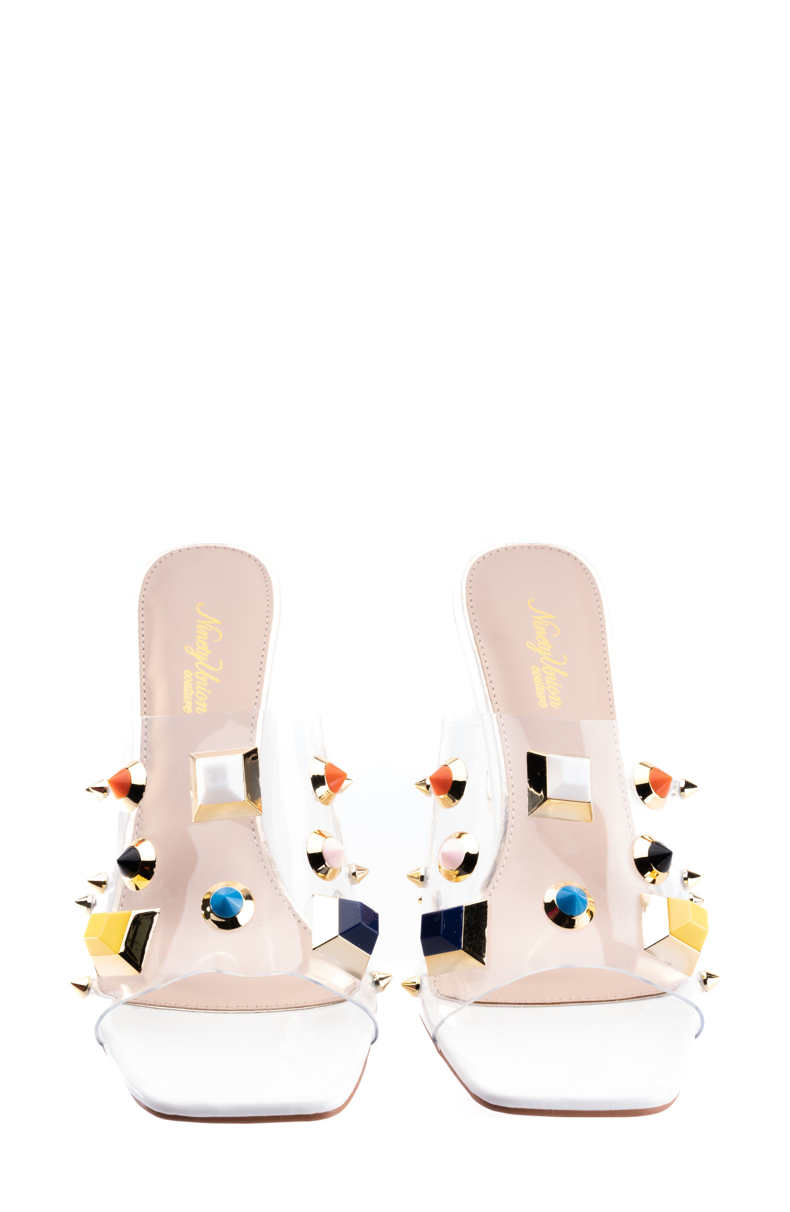 NINETY UNION Vegas Studded Slide Sandal, Alternate, color, White