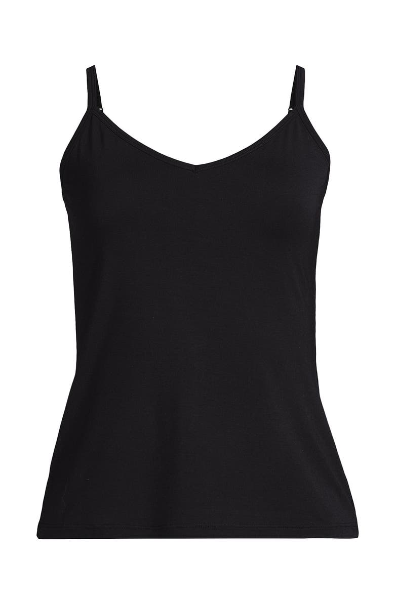 Lands' End Cooling V-neck Camisole, Alternate, color, Black
